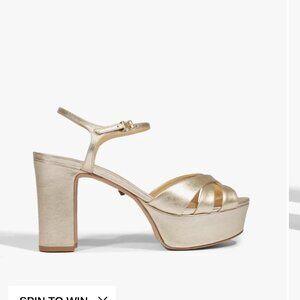 Schutz Keefa sandals in gold, size 7